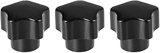 Tool parts M5 Nut Thread Clamping Knob - Black Plastic 5 Star Knob Handle for Machine - 3pcs