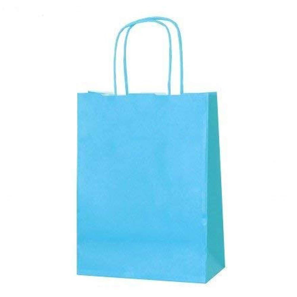 Paper Party Bags With Twisted Handles โ 18 cm (W) x 20 cm (H) x 8 cm (D) blue