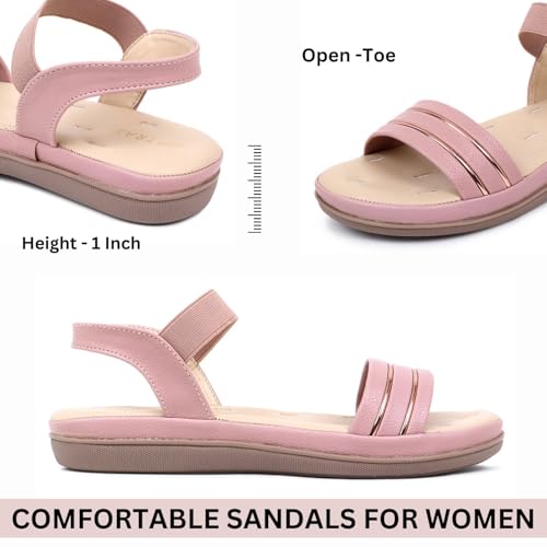 Image of TRASE Ankle Strap Flat Sandals For Woman | Stylish And Comfortable Casual Sandal | Women's Footwear | Flats For Women Daily Use | Soft Sandals For Women