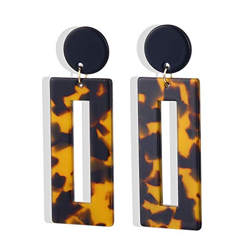 Grandes boucles d'oreilles carrées femme bijoux géométriques en résine