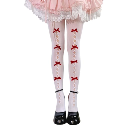 Image of Dorilin Womens Fishnet Tights with Bows Lolita Fishnet Stockings 80S 90S Gothic Leggings