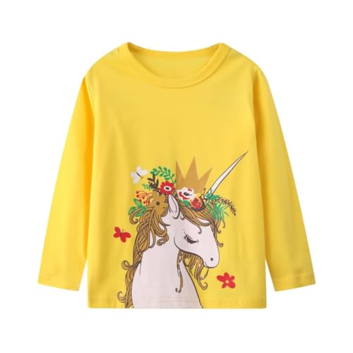 Image of Toddler Girl Long Sleeve T-Shirts Kids Cotton Fall Top 2-7 Years | 3 Pieces Soft Cotton Casual T-Shirt