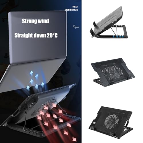 Base para Laptop Ajustable con Ventilador y 2 Puertos USB miniatura 2