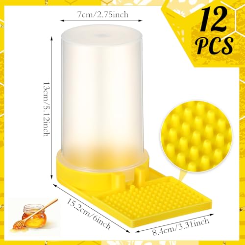 Willinglong 12 Pack Bee Water Feeder Beehive Beekeeping Honeybee Feeders Bee Watering Station Water Beehive Entrance Dispenser Drinking Honey Beekeeping Equipment for Outside Garden