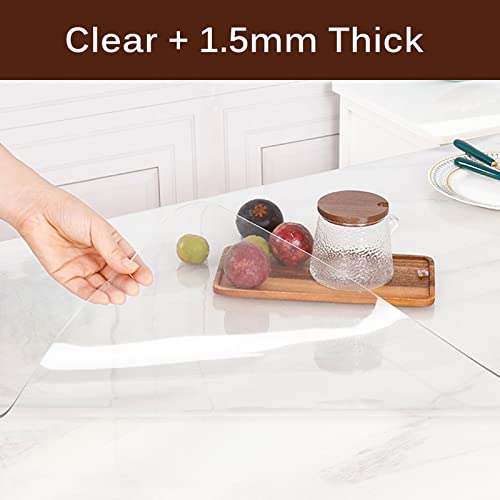 Nappe transparente rectangulaire de 1,5 mm pour table et bureau - 3
