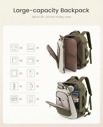 Image of LOVEVOOK 40L Travel Backpack for Women & Men, Airline Approved Carry On Bag