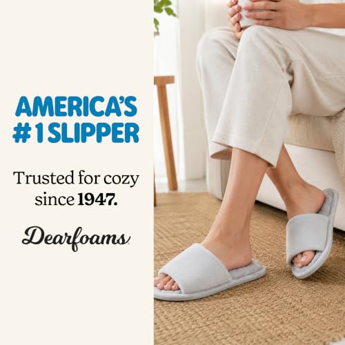 Image of Dearfoams womens Slipper Memory Foam Summer House Shoe Beatrice Terry Slide