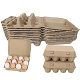 QIUMING Eierschachtel Pappe Wiederverwendbare Eierkarton 12er Pappe Eierschachtel Pappe mit Deckel Stapelbar Platzsparend geeignet zur Aufbewahrung von Eiern, Enteneiern (braun, 12 Fächer)