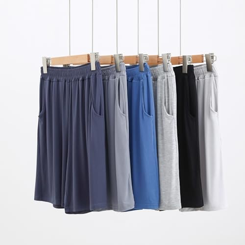 Generic Men's Soft Pajama Shorts Plus Size Cotton Pajama Shorts Lightweight Bottoms Soft Sleep Short Pants Loungewear4