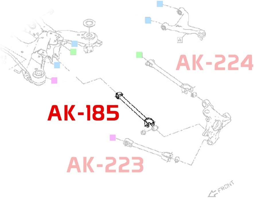 Godspeed AK-185-A Adjustable Camber Rear Lower Control Arms, Spherical Bearings, Set of 2, compatible with Infiniti Q50 (V37) 2014-22