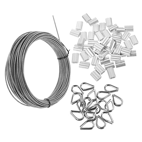 jojofuny 1 Set Wire Rope System Barbed Cable Railing Hardware Vacuum Breaker Wire Cutters Heavy Duty Cable Clamps Cord Picture Hanging Wire Kit Garden Cable Wire Deck Silver Stainless Steel