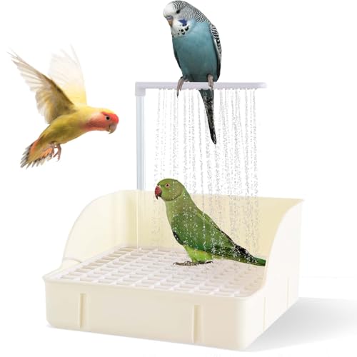 ZZBUY Automatic Bird Bath Large Bird Shower Circulating Water Large Parrot Bathtub Fountain for Parakeet, Cockatiel, Conure, Budgie, Lovebird, African Grey
