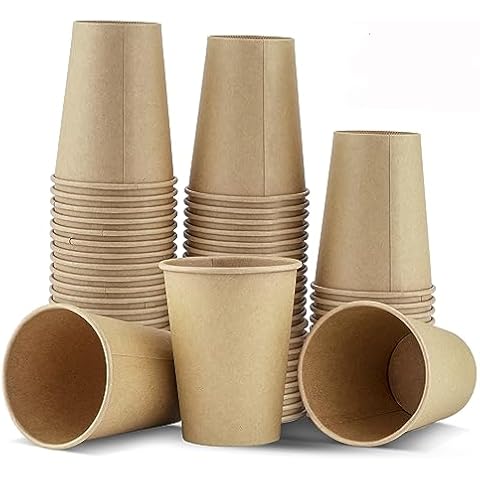 TOROTON 50Pcs 12oz Recyclable Paper Cups Cover