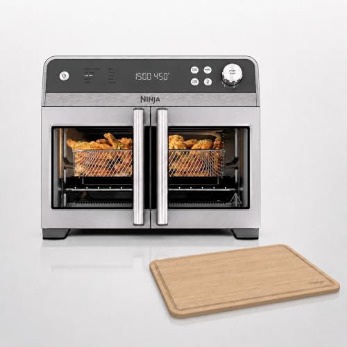 Image of Ninja French Door Premier Air Fry Oven with Cutting Board, Steel, FO103