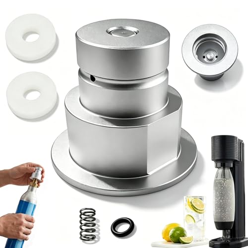 So-da-str-e-am Adapter TR21 Gewinde Konverter für Te-rra Ar-t Du-o Ga-ia Robuster Aluminium Bauteil CO2 Adapter So-da-str-e-am mit Dichtringen Feder und praktischem Zubehör