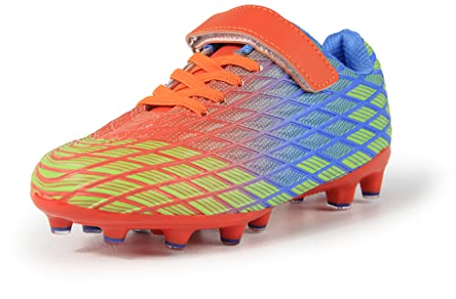 Sooneeya Kids Soccer Cleats Youth Athletic Firm Ground Baseball Shoes Muti-Color Size 11.5 M US Little Kid