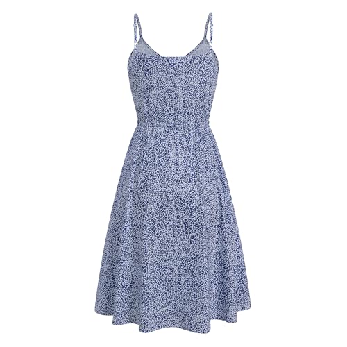Image of BARASA Sundresses for Women Summer Sleeveless V Neck Spaghetti Strap A Line Wedding Guest Petite Dresses with Pockets D826