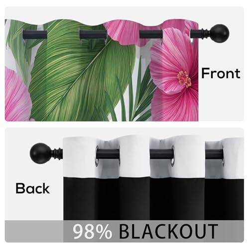 Rideau thermique isolant à oeillets fleurs tropicales pour bloquer la chaleur - 6