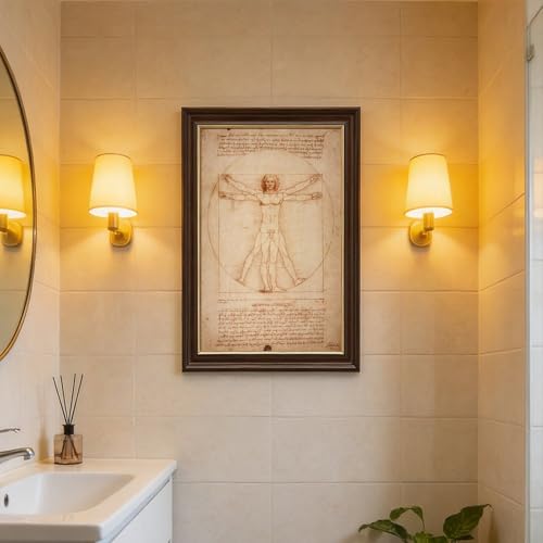 Impression sur toile Homme de Vitruve finition premium avec cadre mural