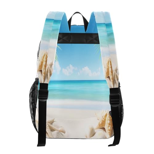 Sunny Beach Clear Backpack - Stadium Approved Large 15.7-inch Waterproof Transparent Bag for Sports, Concerts, Work, Travel#2083