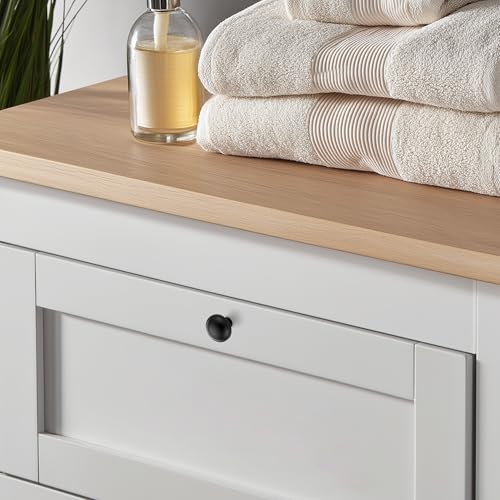 Image of Ravinte 15 Pack 1-1 /4 Inch Diameter Kitchen Cabinet Knobs Matte Black Dresser Knobs Round Solid Cabinet Drawer Pulls for Kitchen Cupboard Hardware