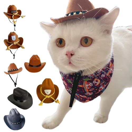 Sombrero vaquero para mascotas S/M disfraz festivo miniatura 2