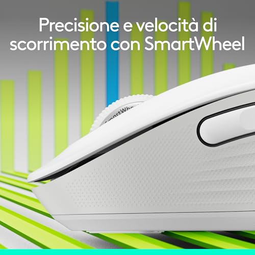 Signature M650 Mouse wireless - Per mani piccole e medie, Durata Batteria 2 anni, Clic Silenziosi, Tasti Personalizzabili, Bluetooth, per PC/Mac/Più dispositivi/Chromebook - Bianco - Mouse gaming - Immagine 1