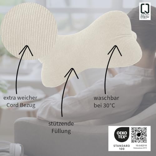 Lesekissen aus Cord mit Nackenrolle