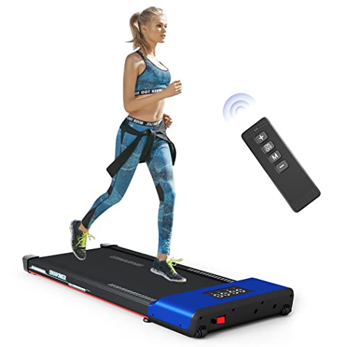 Image of Under Desk Treadmill Klein Blue, Star Power 2 in 1 Walking Pad Treadmill Portable with Remote Control, LED Display, Walking Treadmill Under Desk Installation-Free for Home Office Use Walking Jogging