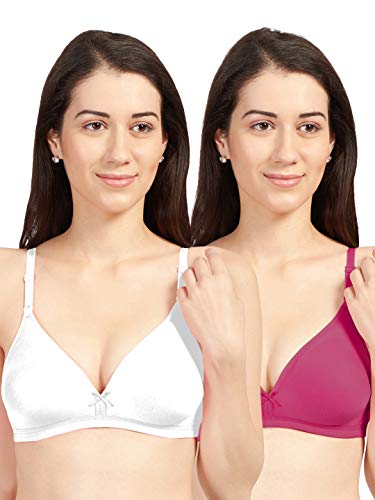 Image of SONARI Omania Womens Non-Padded Cotton Polyester Bras - Solid, Non-Wired, Medium Coverage, Hand Washable (Pack of 2)
