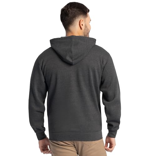 Fruit of the Loom Eversoft Fleece Hoodies, Pullover, Moisture Wicking & Breathable, Sizes S-4x, Black Heather Full Zip, Small - Thumbnail 2