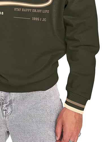 Image of Jump Cuts Mens Printed Polo Neck Full Sleeve Oversized Fit Cotton Blend Polo T-Shirt Large for Men
