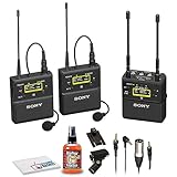 Sony UWP-D27 2-Person Camera-Mount Wireless Omni Lavalier Microphone System (UC14: 470 to 542 MHz) with 6Ave Cleaning Kit
