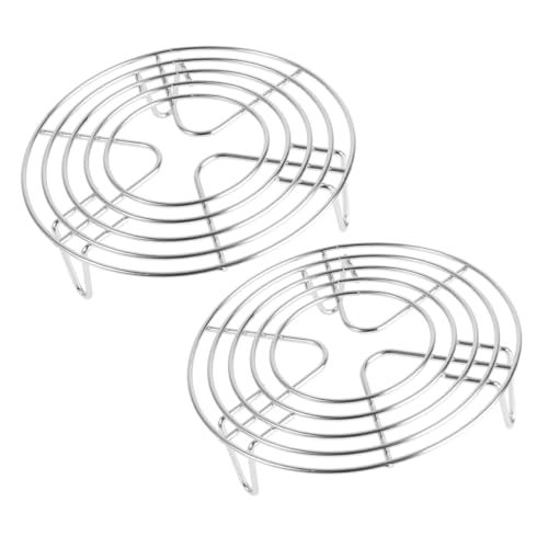 Homoyoyo 2 piezas Rejilla Redonda Acero Inoxidable para Cocinar al Vapor Resistente y Portátil Compatible con Olla Arrocera Soporte Multifuncional para Verduras y Alimentos Diseño Compacto
