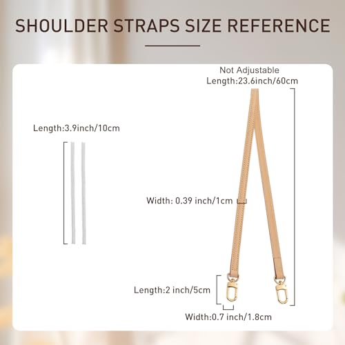 Doxo Vachetta Leather Strap Purse Straps Replacement Crossbody for L V Handbag Shoulder Bag, Width 0.39''/1cm, Length 23.62''(60cm),Beige2