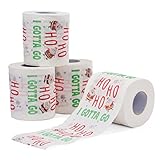 The TWIDDLERS 5 Rollen Lustiges Weihnachten Toilettenpapier - Weihnachtsmann Klopapier 'Ho Ho Ho I Gotta Go' - Badezimmer Weihnachtsdeko