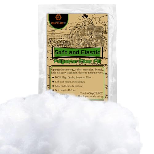 Image of BUTUZE 650g /23oz Polyfill Stuffing, (2.1oz-4.4lb) Fiberfill for Crafts, Polyester Fiber Fill, Premium Resilience Fill Fiber for Stuffing Pillow and Home Decoration Projects