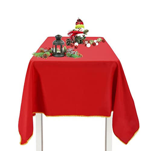 Leegleri Led Red Rectangle Tablecloth For Christmas Holiday Party,Wrinkle Free Washable Nylon Table Cloth For Kitchen Dining Room thumb #5