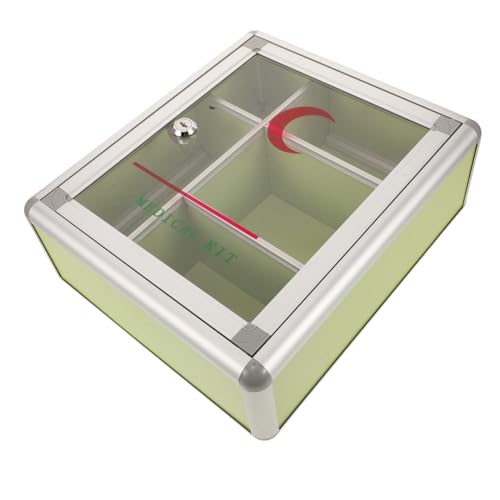 Zerodeko 1 セット ボックス 薬箱 薬のロックボックス 薬キャビネットオーガナイザー 薬用ロックボックス 薬キット 薬の保管 アルミニウム合金と密度ボード