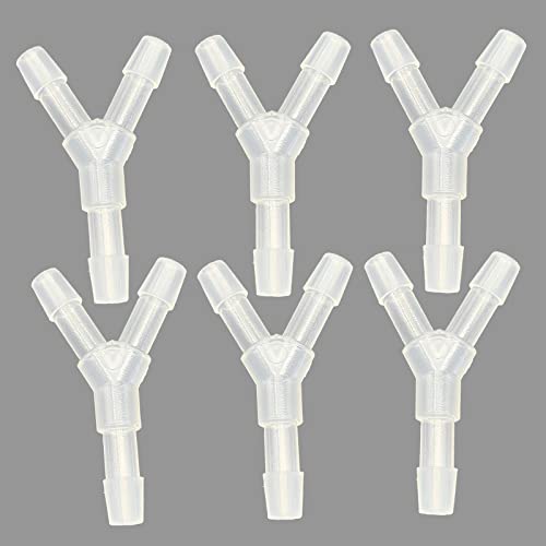 Image of PP 1 /8 inch Y Shaped 3 Way Barbed Connector for Small Water Pipe,Air Hose Splitter for Oxygen Concentrator Tube,Hose Fittings for Aquarium(6pcs)