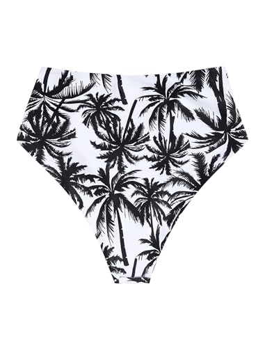 Image of ZAFUL Women High Waisted Bikini Bottoms Ruched Swimsuit Bottom Tummy Control Bathing Suit Bottoms