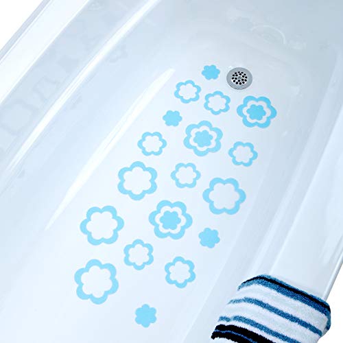 Adhesive Flower Bath Treads - Blue