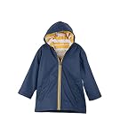Hatley Boys' Zip Up Splash Rain Jacket, Navy & Yellow, 6 Years