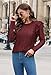 Kopinma Women Long Sleeve Shirts Casual Lace Embroidered Crew Neck Blouses Business Work Tops 2025 Wine Red L