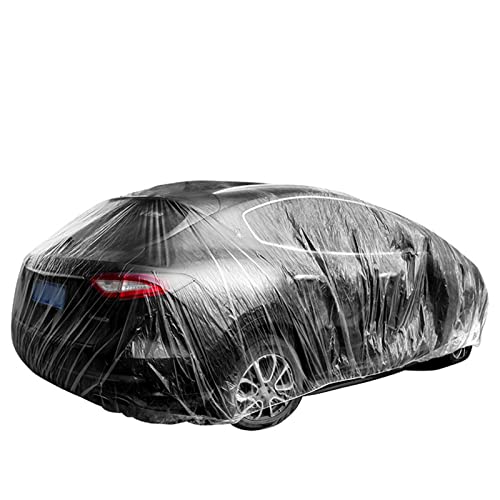 La mejor comparación de Fundas impermeables exteriores - cinco favoritos. 37 Funda de plástico impermeable para todo tipo de clima, protector de coche transparente, protección solar UV polvo nieve (Para coches pequeños, biplazas)