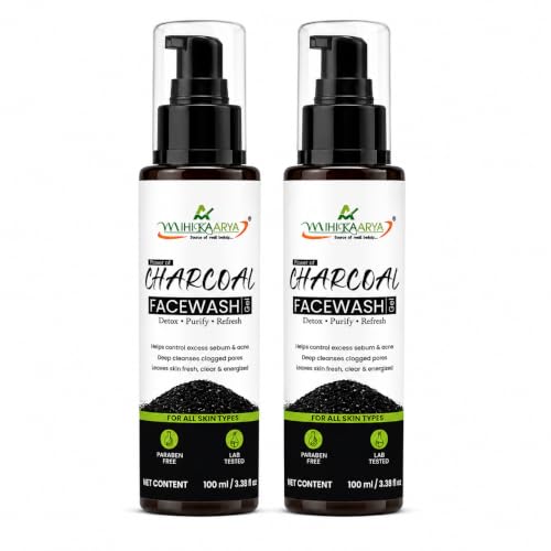Image of Charcoal Face Wash for Men & Women - Pack of 2 (100ml Each) | Deep Cleansing & Oil Control Skincare