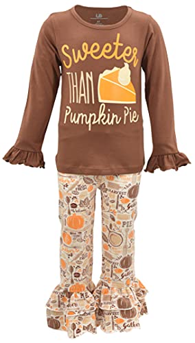 Image of Unique Baby 2 Piece Girls Double Ruffle Leggings and Long Sleeve Shirt Clothes Set Kid and Toddler Girl Outfit