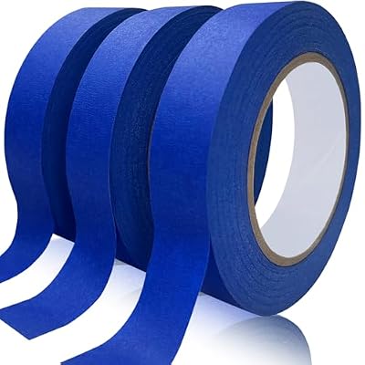 Premium Blue Painters Tape 3 Rolls, 0.94in x 60.1yds, Multi-Surface Painter's Tape Masking Tape for Painting, DIY Crafts Arts, Labeling, Decoration, Paint Tape for Indoor and Outdoor Use, Easy Removal