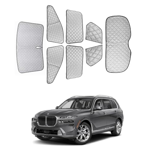 Compatible for BMW X7 サンシェード 遮光シェード プライバシー保護 車窓日よけ 車中泊グッズ 断熱 仮眠 盗難防止 四季兼用 X7 G07 2019~ 吸盤不要 取付簡単 露天駐車 日除け フルセット アウトドア 断熱&遮光仕様 SN