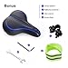 BLUEWIND Bike Seat, Bicycle Saddle Compatible with Peloton, Exercise or Road Bikes, 2.5’’ High Elastic Memory Foam Waterproof Dual Shock Absorbing Multi-Color Wide Cushion for Men & Women (Blue) 1